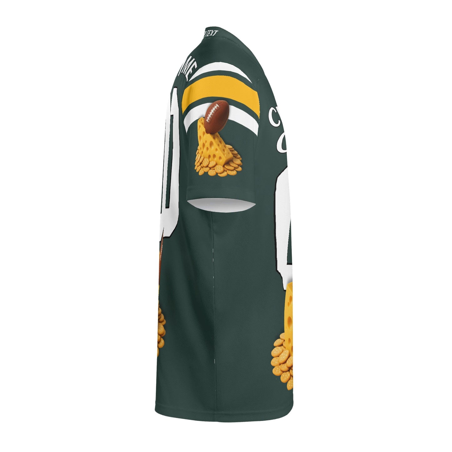 Green/Gold Cheesehead Vibes Football Jersey – Custom Name & Number – Breathable Mesh