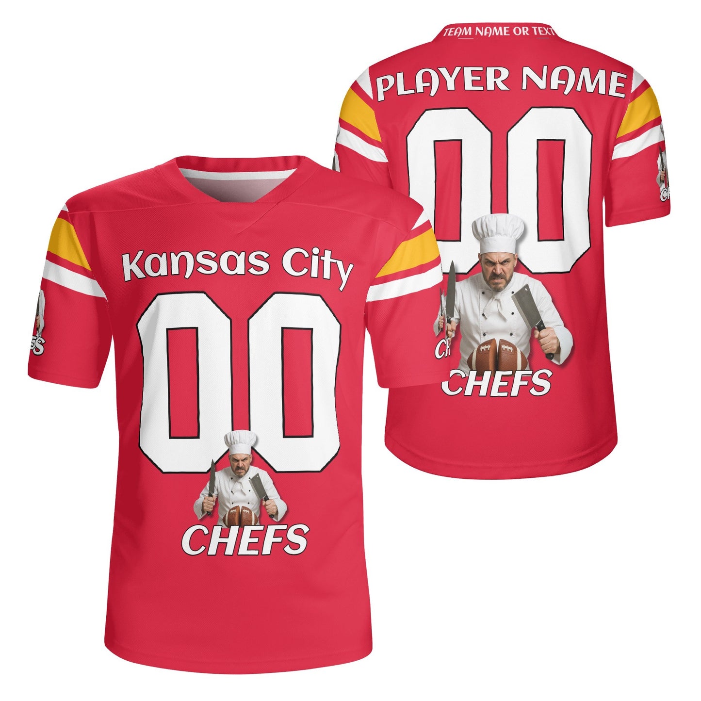 KC “Chefs” Parody Gridiron Jersey – Coach-Inspired, Personalized Name & Number (S–7XL)