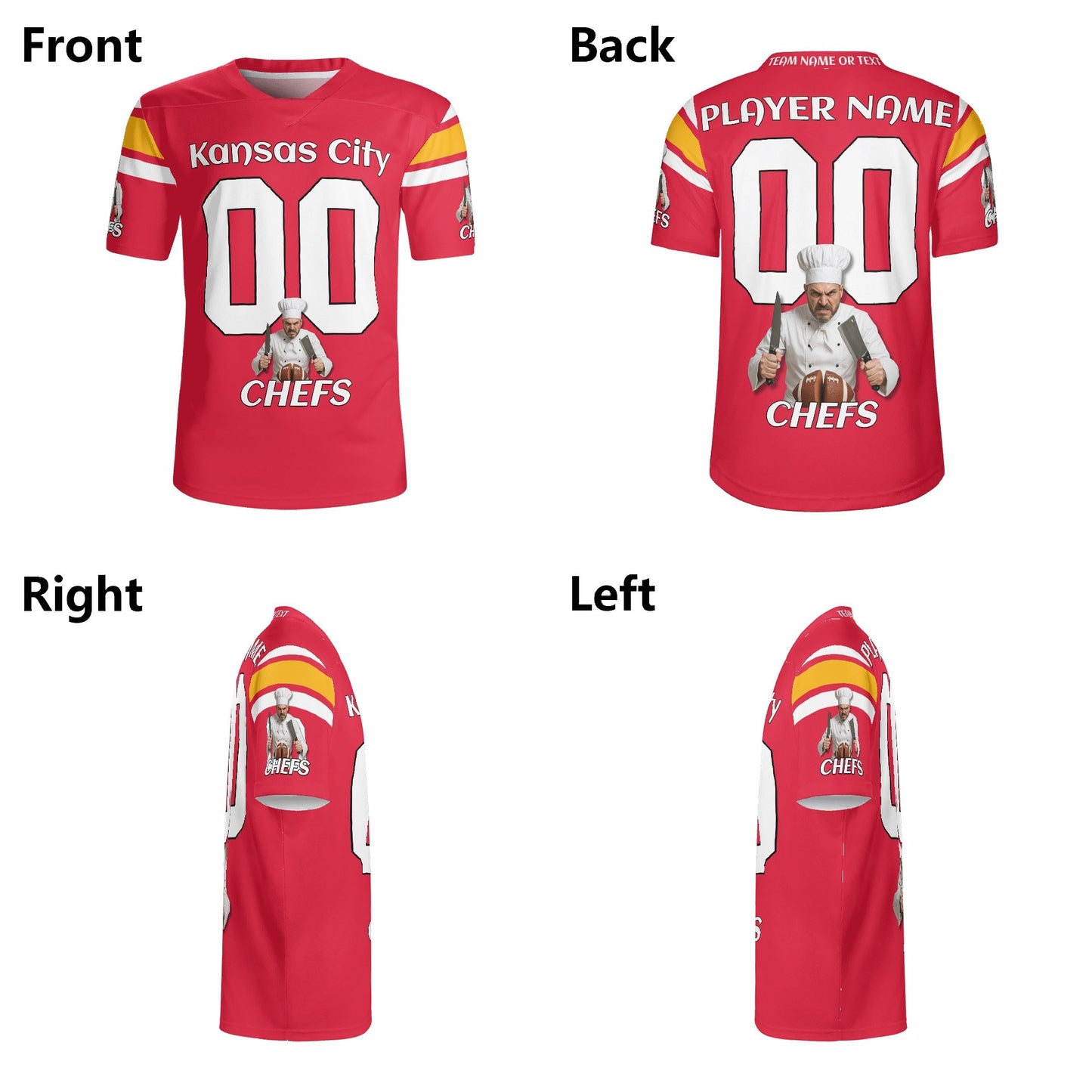 KC “Chefs” Parody Gridiron Jersey – Coach-Inspired, Personalized Name & Number (S–7XL)