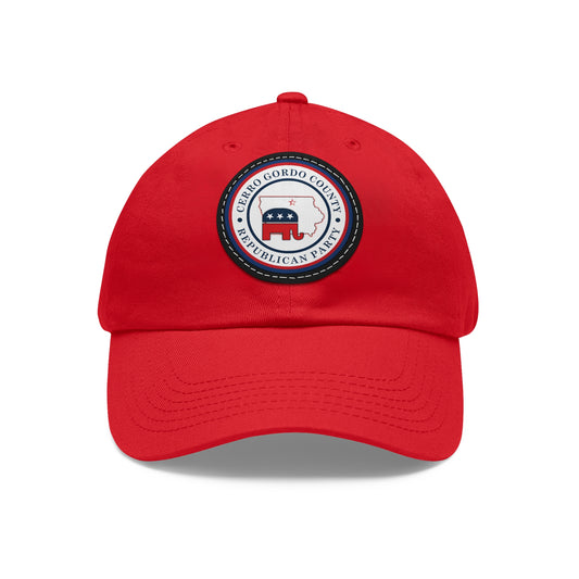 Cerro Gordo GOP LOGO Dad Hat with Leather Patch (Round)