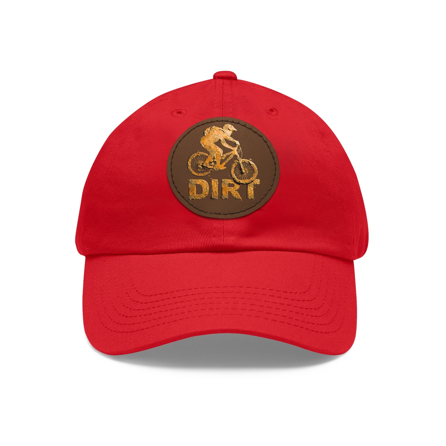 Dirt Bike Dad Hat — Leather Patch Cycling Cap