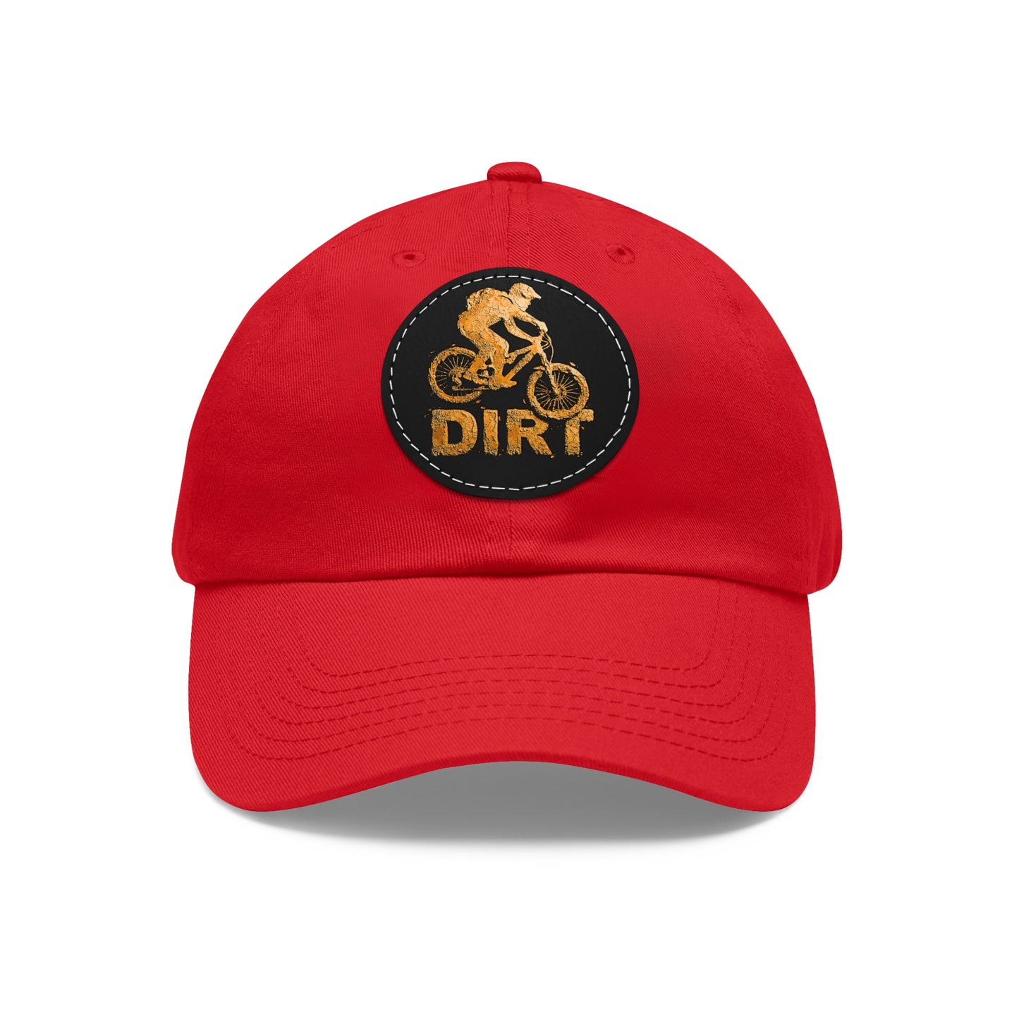 Dirt Bike Dad Hat — Leather Patch Cycling Cap