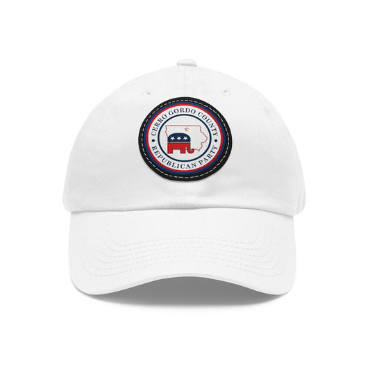 Cerro Gordo GOP LOGO Dad Hat with Leather Patch (Round)