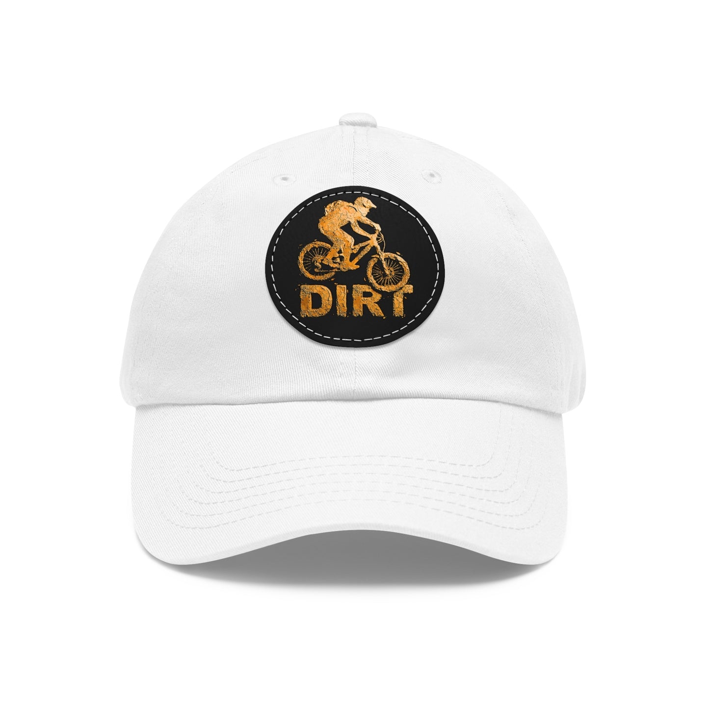 Dirt Bike Dad Hat — Leather Patch Cycling Cap