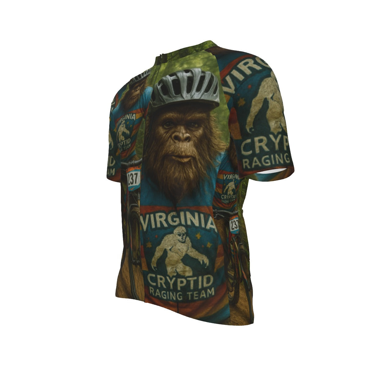 Virginia Bigfoot All-Over Print Raglan Men's Cycling Jersey