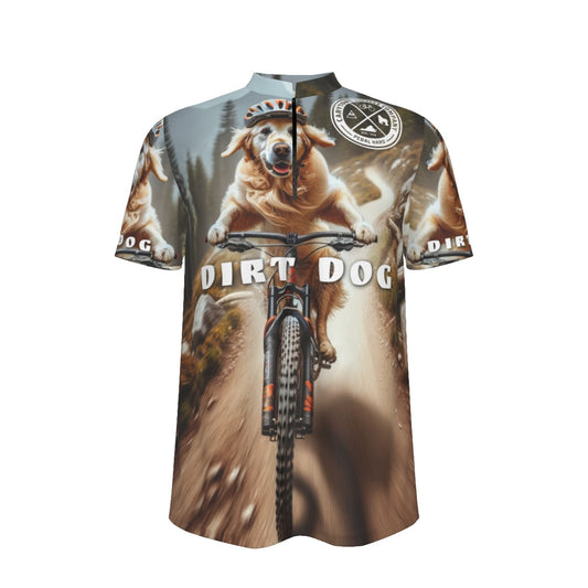 Dirt Dog All-over Print Men's MTB Jersey With Black Zipper