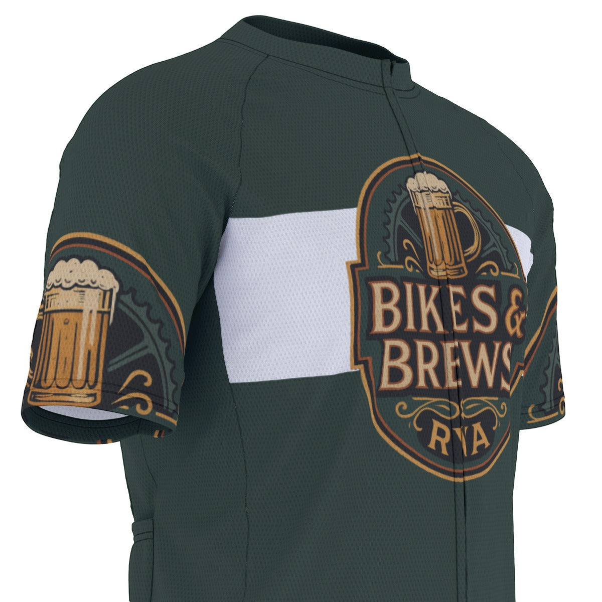 Bikes & Brews All-Over Print Raglan Men's Cycling Jersey