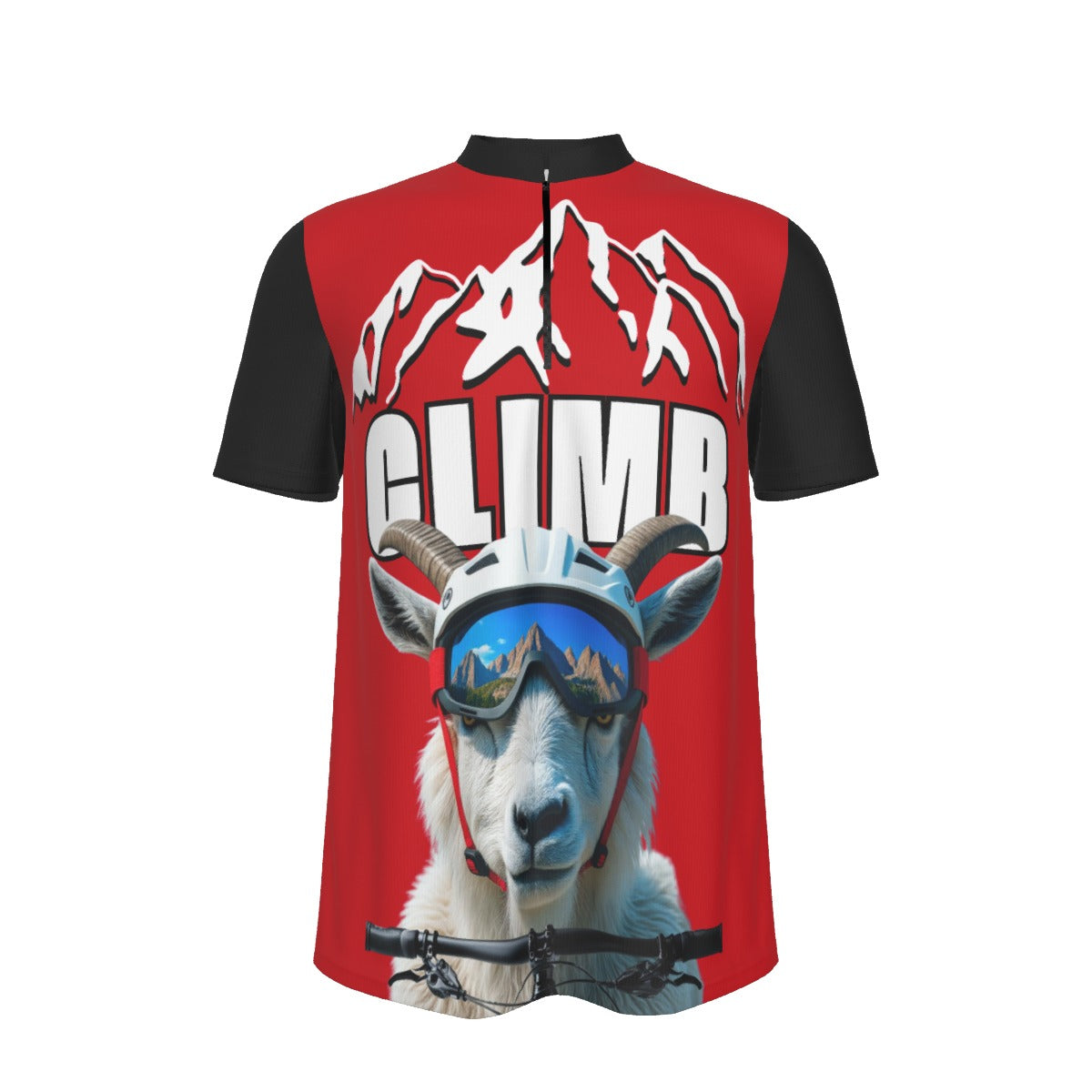 CLIMB Like a Mountain Goat All-over Print Men's MTB Jersey With Black Zipper