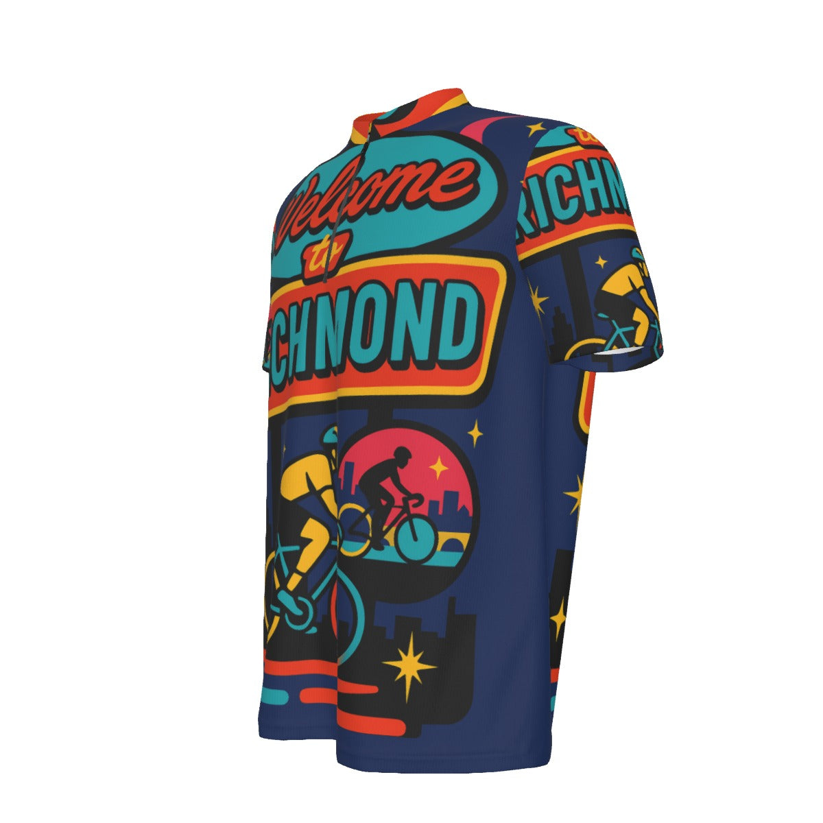 Welcome to Richmond All-over Print Men's MTB Jersey With Black Zipper