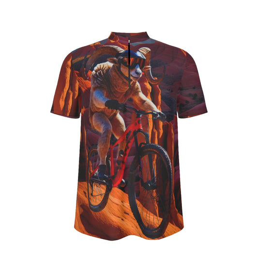 Utah Big Horn Downhill All-over Print Men's MTB Jersey With Black Zipper