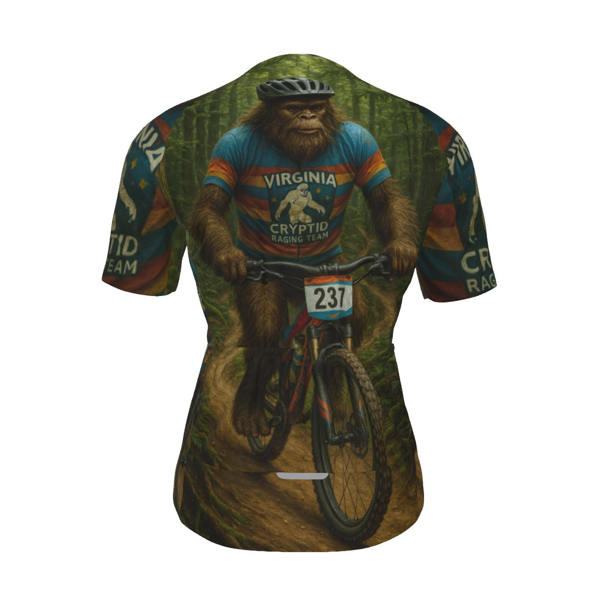Virginia Bigfoot All-Over Print Raglan Men's Cycling Jersey