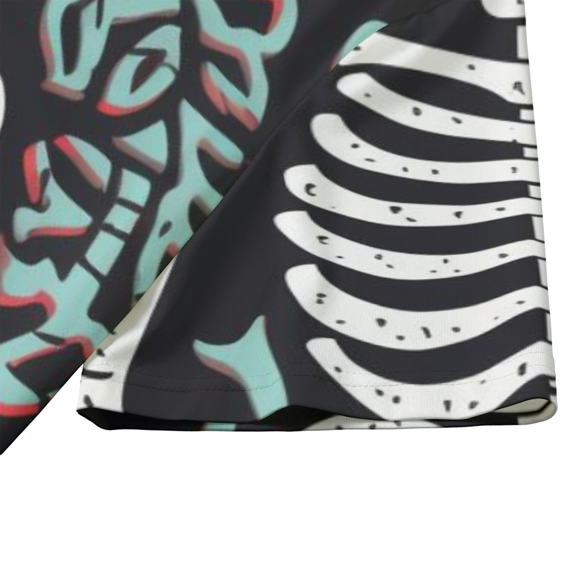 Skeleton All-over Print Men's MTB Jersey With Black Zipper