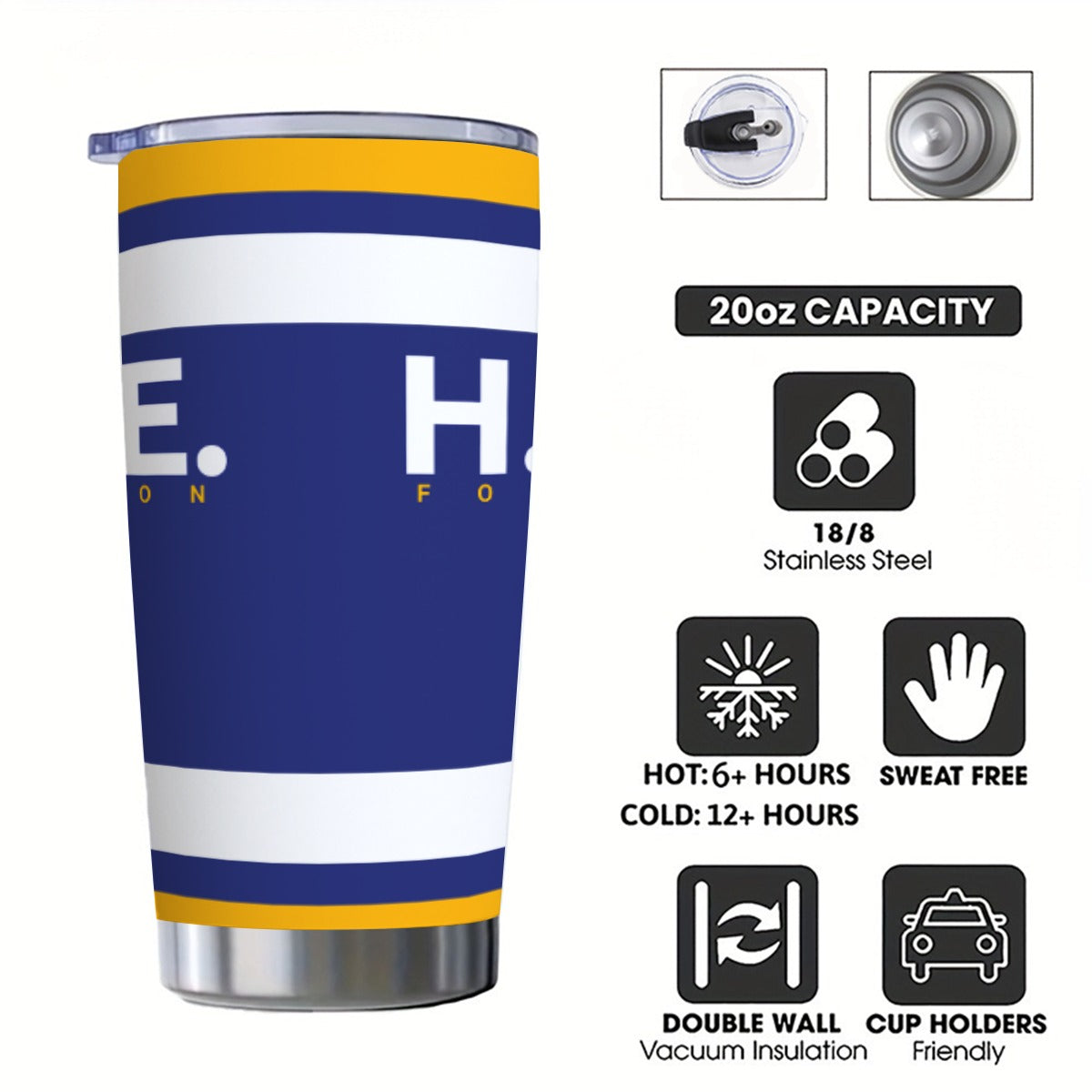 HOPE Tri Color 20OZ Tumbler With Sliding Lid For The USA