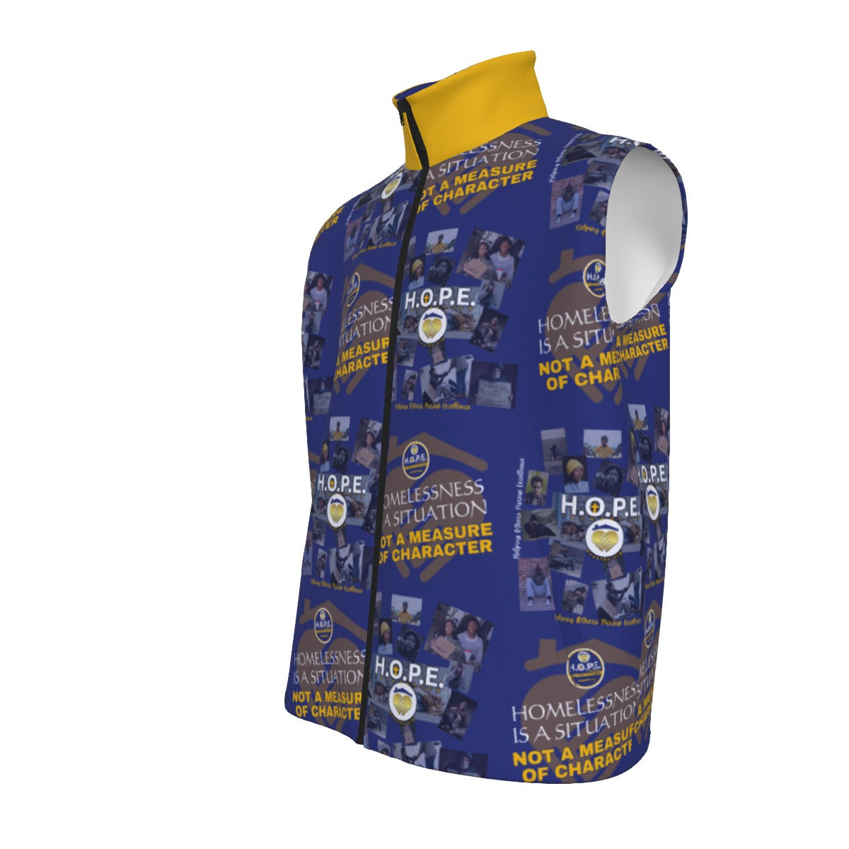 HOPE Foundation Pattern All-Over Print Unisex Stand-up Collar Vest