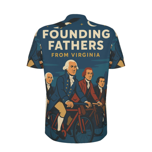 Founding Fathers From Virginia All-over Print Men's MTB Jersey With Black Zipper