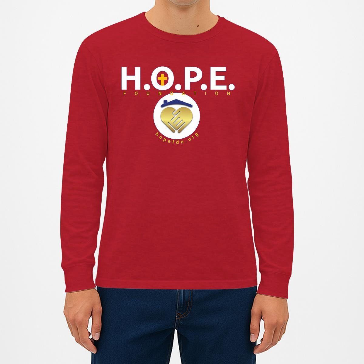HOPE Volunteer Men’s Long Sleeve T-Shirt For The USA| 180GSM Double DTF