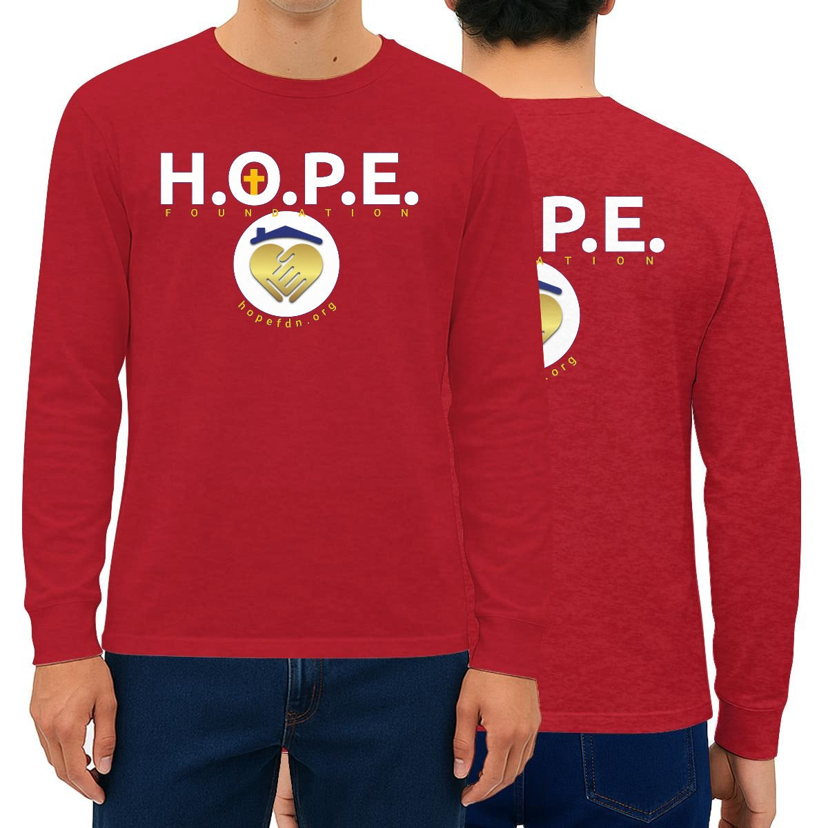 HOPE LOGO Unisex Long Sleeve T-Shirt For The USA| 180GSM Double DTF