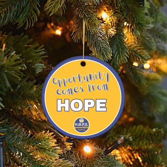 HOPE Opportunity Round Christmas Ceramic Decoration Ornaments