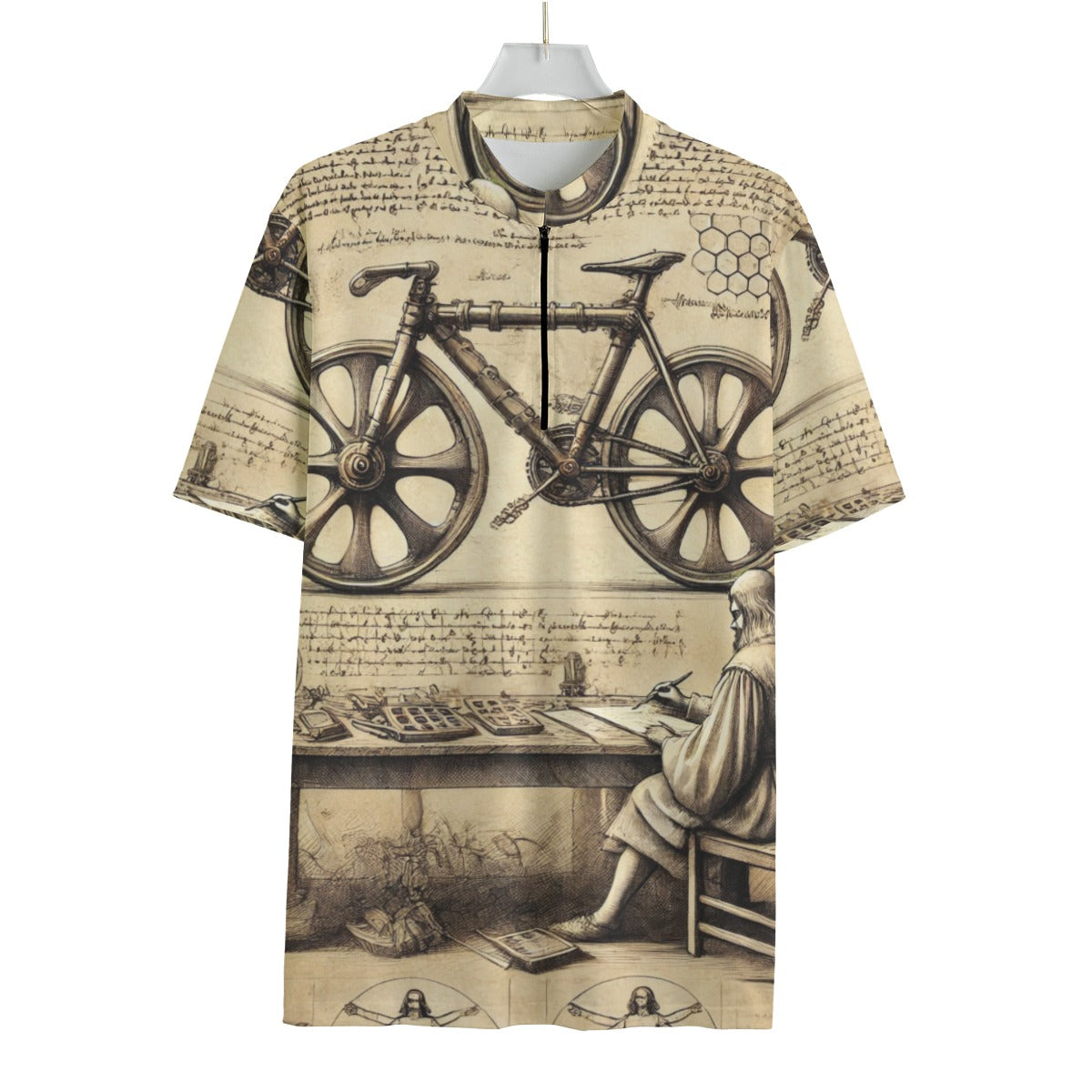 DaVinci Design All-over Print Men's MTB Jersey With Black Zipper