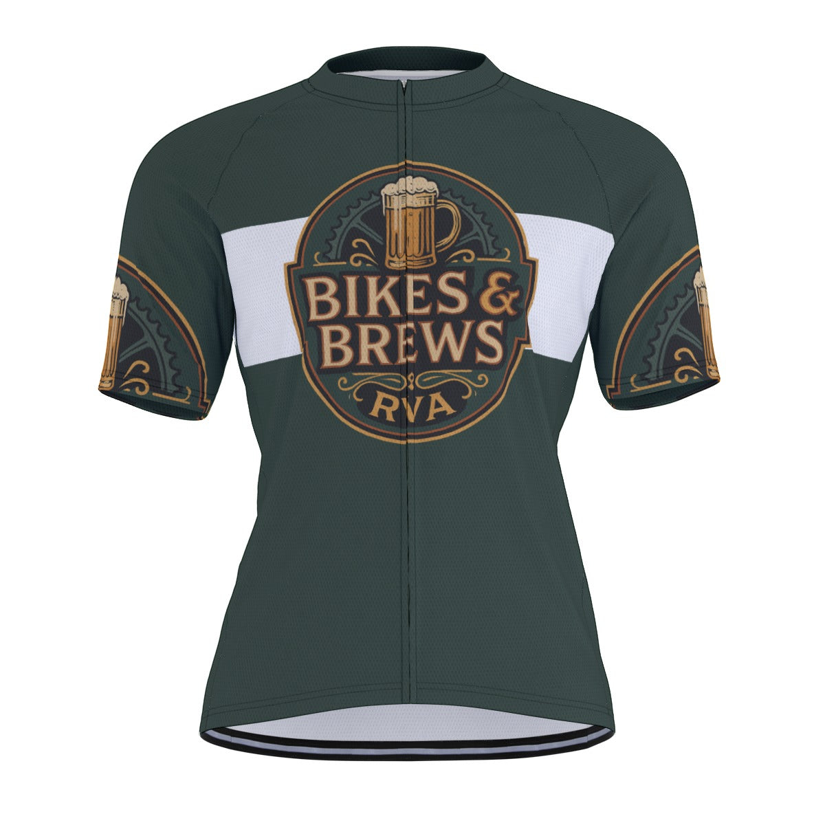 Bikes & Brews All-Over Print Raglan Men's Cycling Jersey