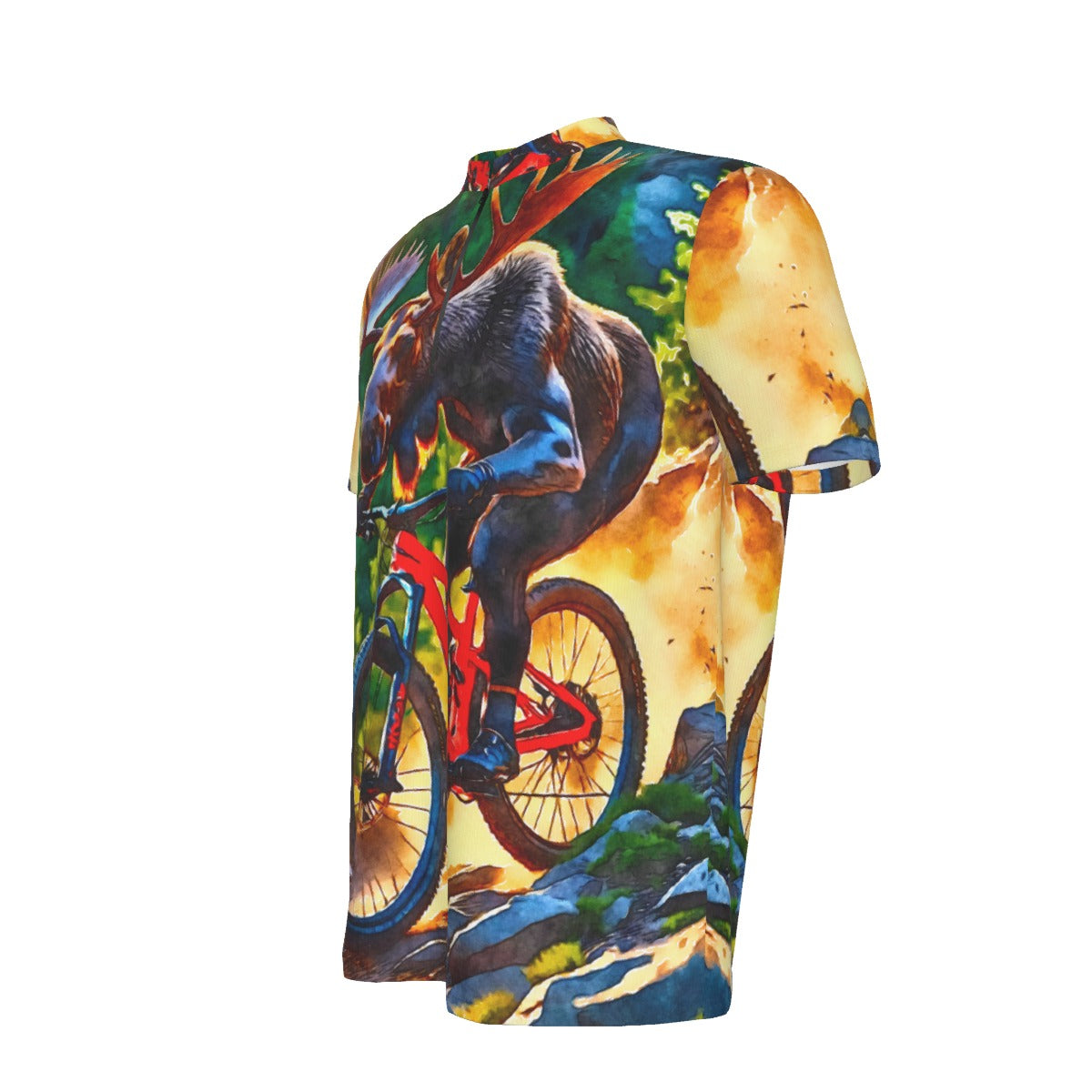 Moose on the Loose All-over Print Men's MTB Jersey With Black Zipper