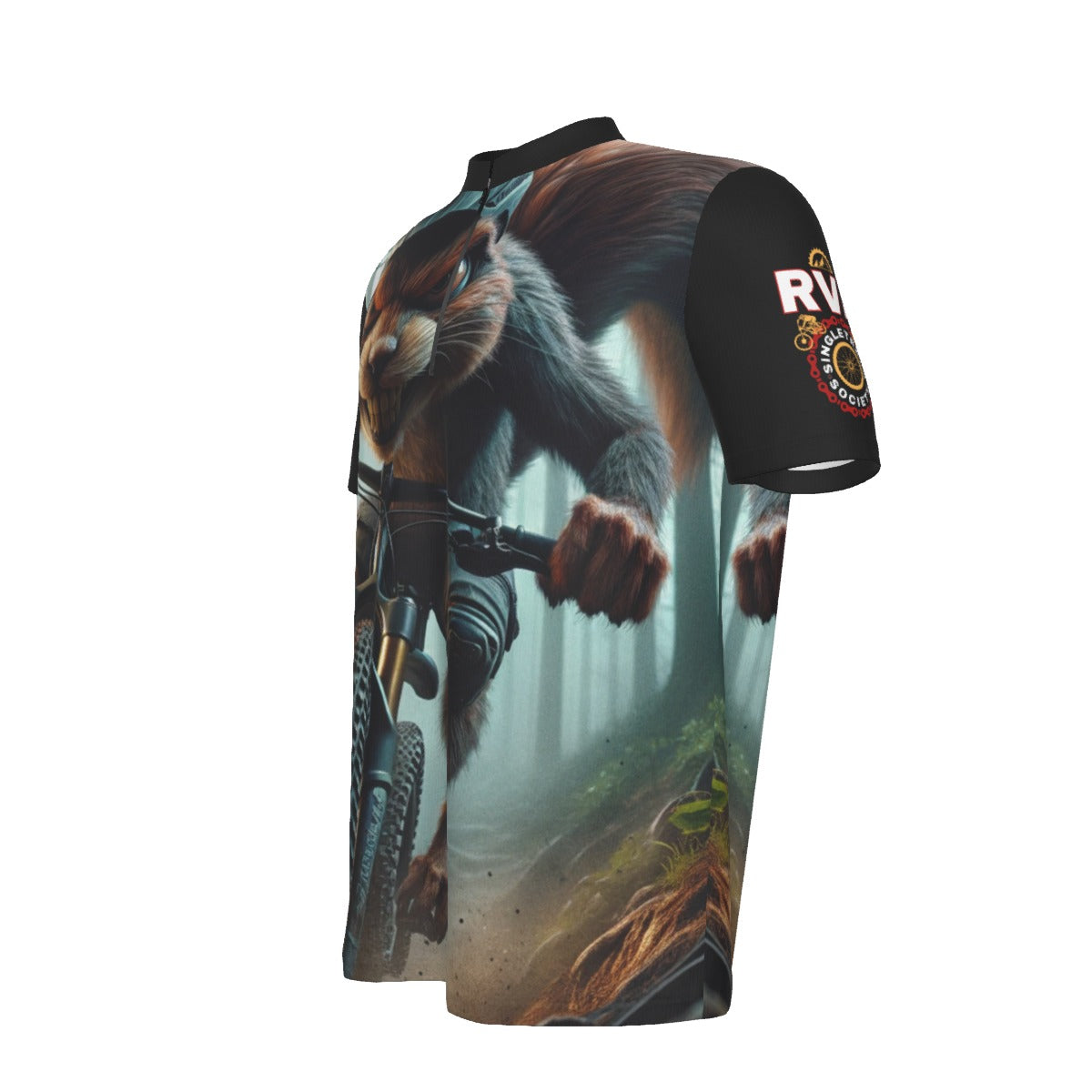 Sinister Squirrel All-over Print Men's MTB Jersey With Black Zipper