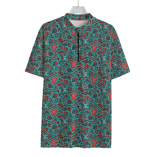 RVA Bike Parts & Pieces All-over Print Men's MTB Jersey with Black Zipper