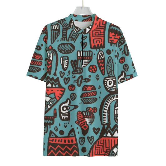 Tribal Trails: Aztec Art MTB Jersey All-over Print Men's With Black Zipper