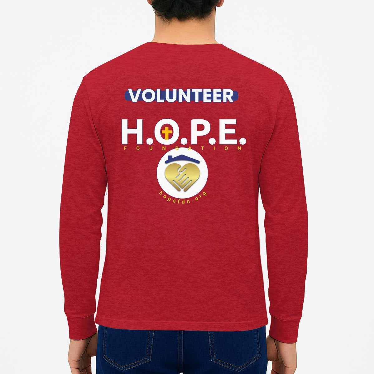 HOPE Volunteer Men’s Long Sleeve T-Shirt For The USA| 180GSM Double DTF
