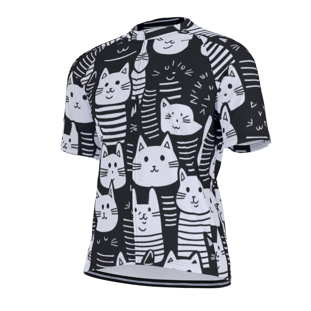 Here Kitty Kitty All-Over Print Raglan Men's Cycling Jersey
