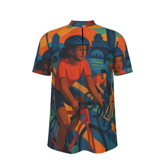 RVA Rides All-over Print Men's MTB Jersey With Black Zipper