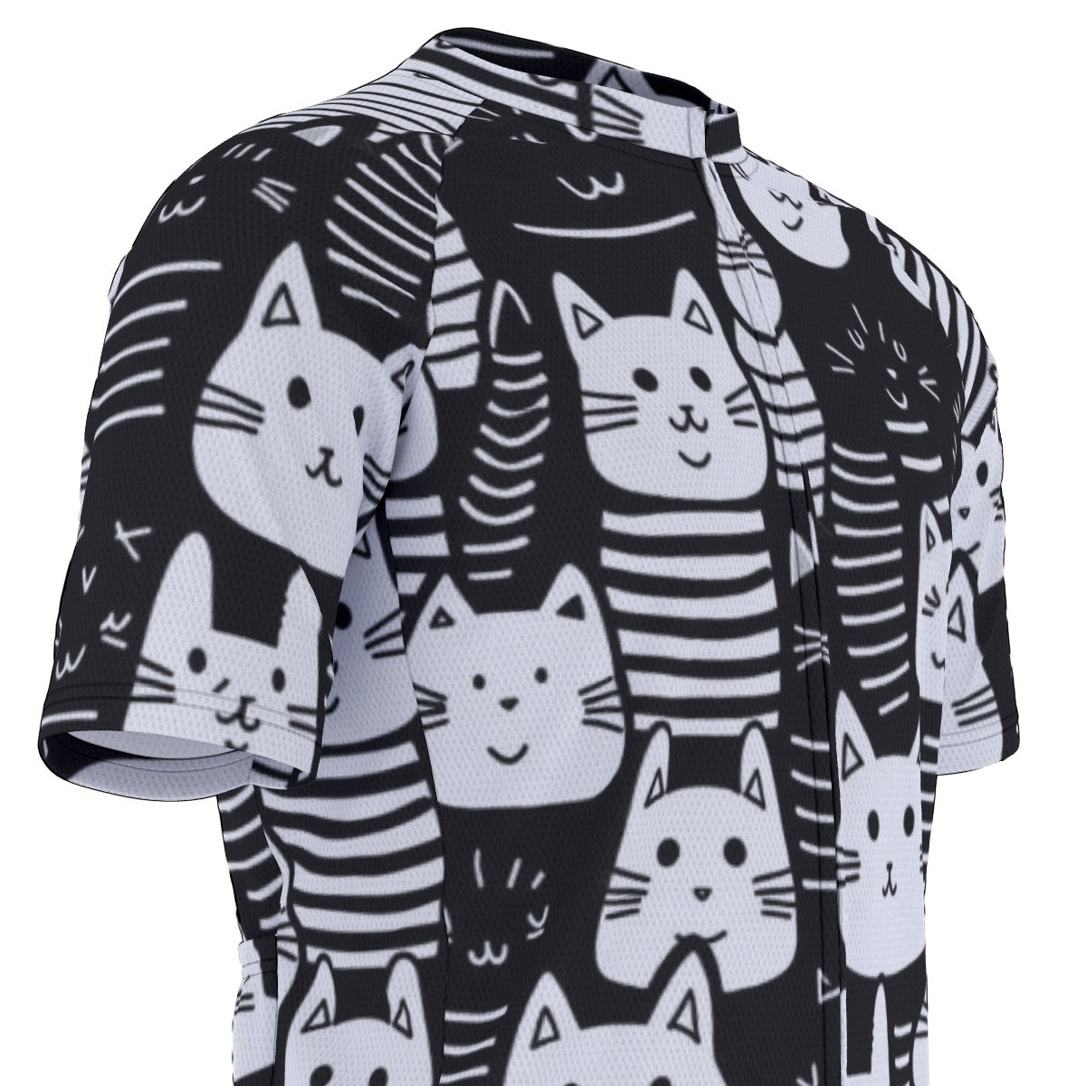 Here Kitty Kitty All-Over Print Raglan Men's Cycling Jersey