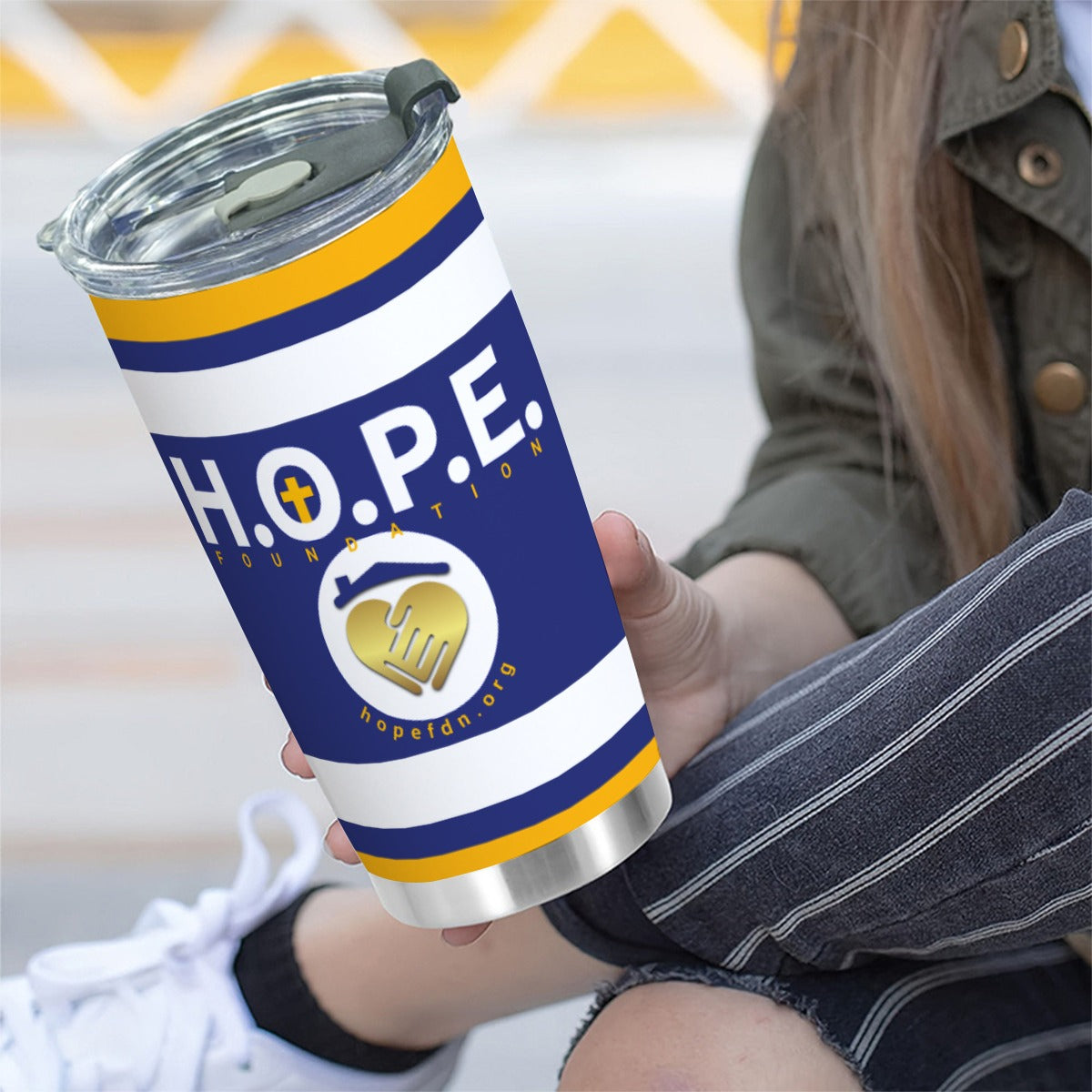 HOPE Tri Color 20OZ Tumbler With Sliding Lid For The USA