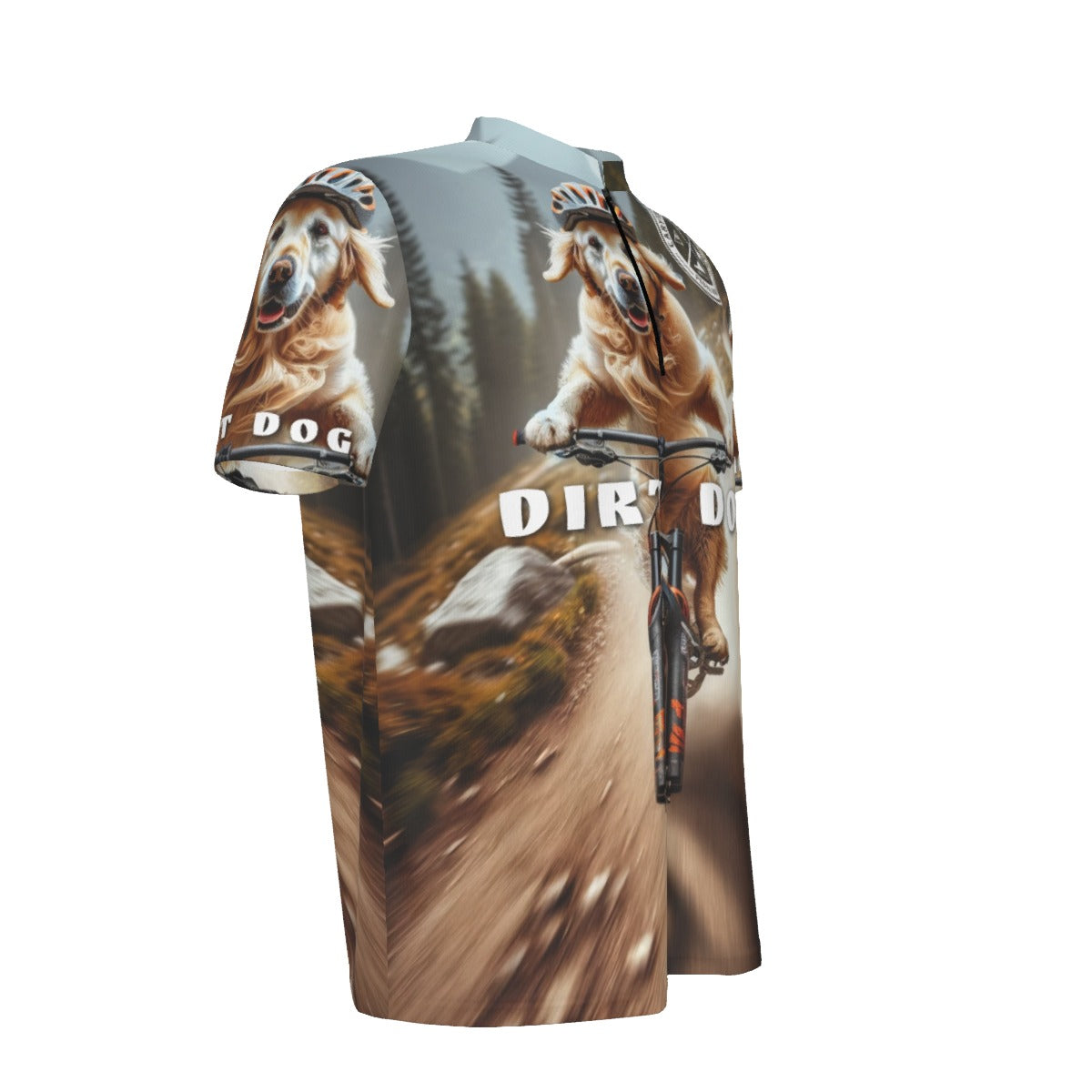 Dirt Dog All-over Print Men's MTB Jersey With Black Zipper
