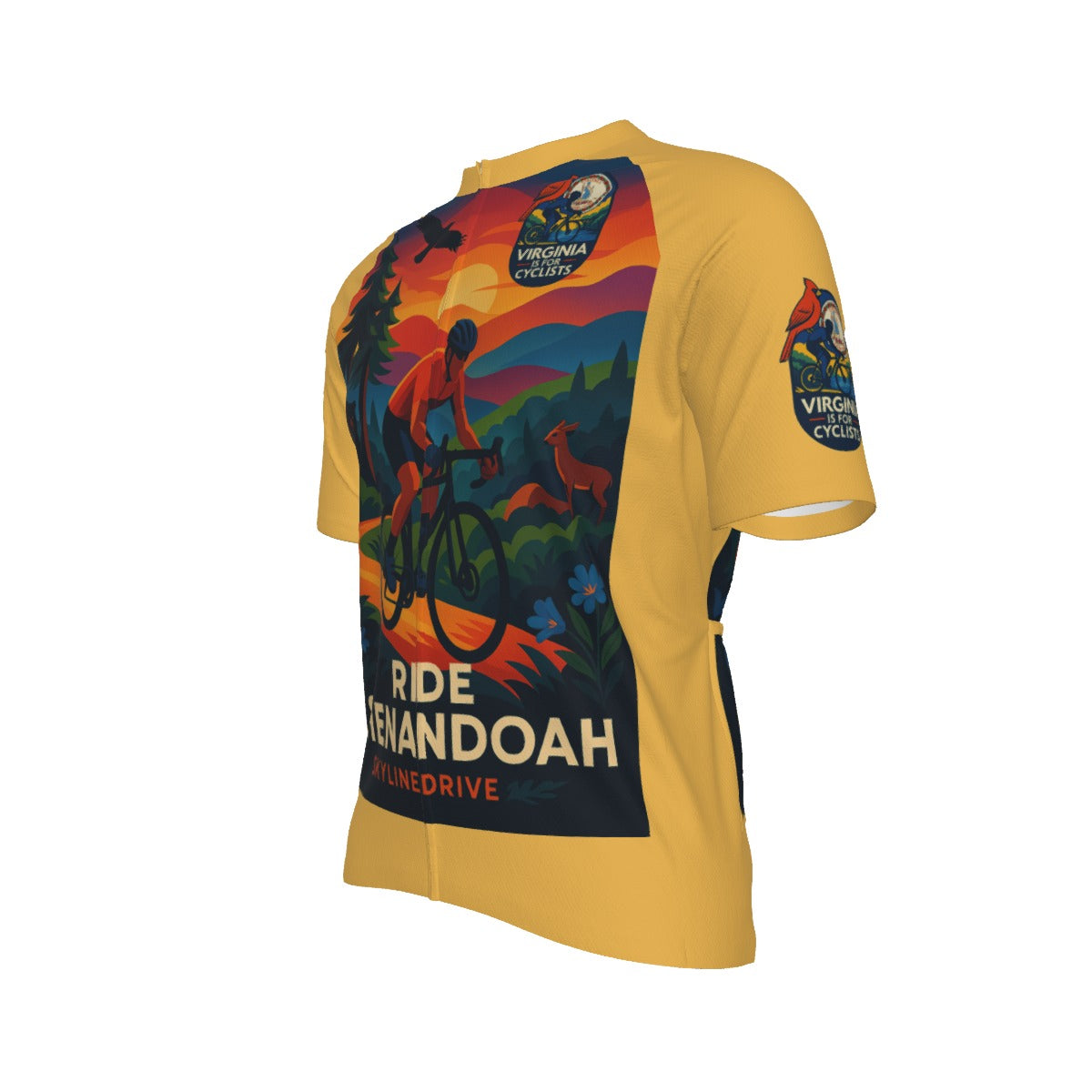 Ride Shenandoah Virginia is for Bikers All-Over Print Raglan Men's Cycling Jersey