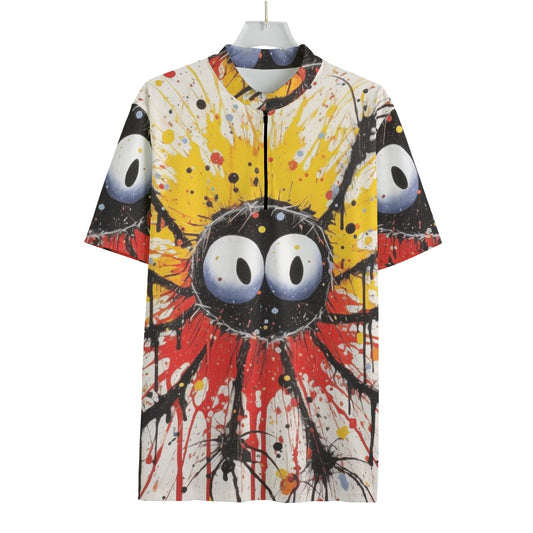 THE WATCHER Splatter Paint All-over Print Men's MTB Jersey With Black Zipper