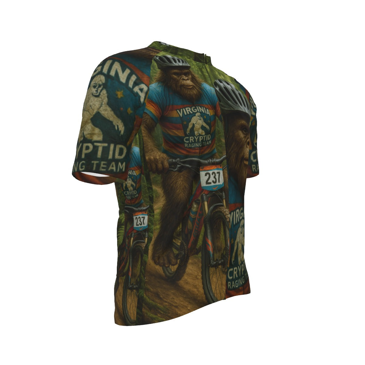 Virginia Bigfoot All-Over Print Raglan Men's Cycling Jersey