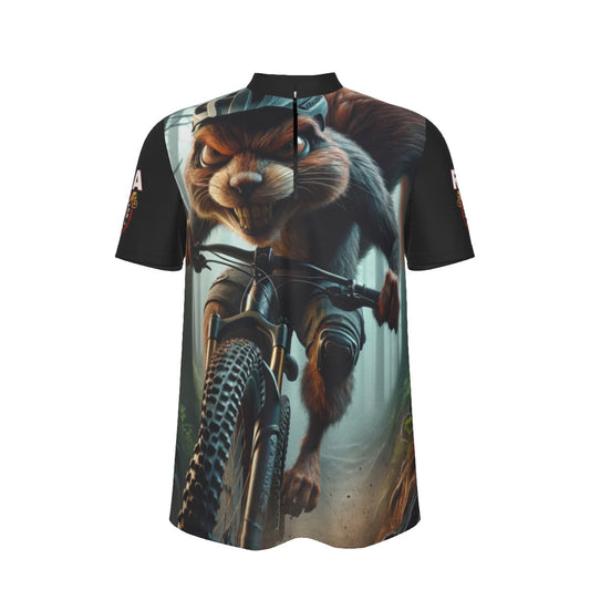 Sinister Squirrel All-over Print Men's MTB Jersey With Black Zipper
