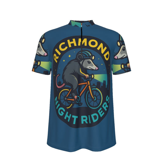 Richmond Night Riders LOGO All-over Print Men's MTB Jersey With Black Zipper