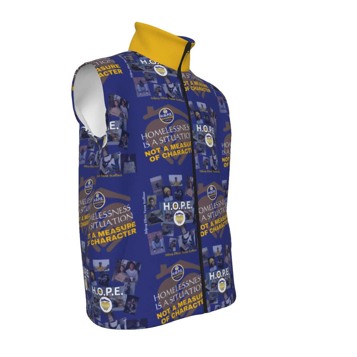 HOPE Foundation Pattern All-Over Print Unisex Stand-up Collar Vest
