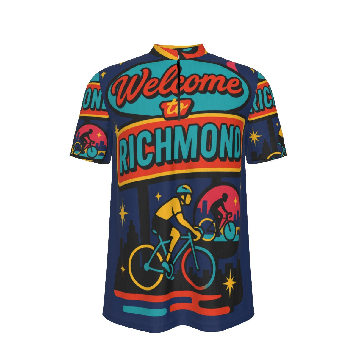 Welcome to Richmond All-over Print Men's MTB Jersey With Black Zipper