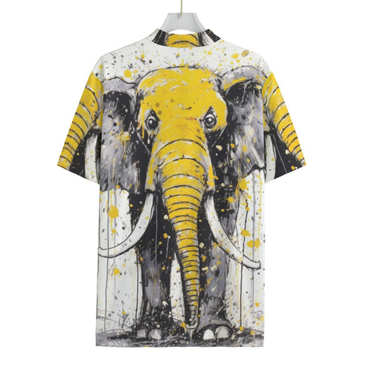 Elephant All-over Print Men's MTB Jersey With Black Zipper