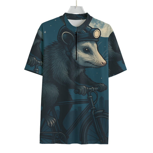 Opossum Night Rider All-over Print Men's MTB Jersey With Black Zipper