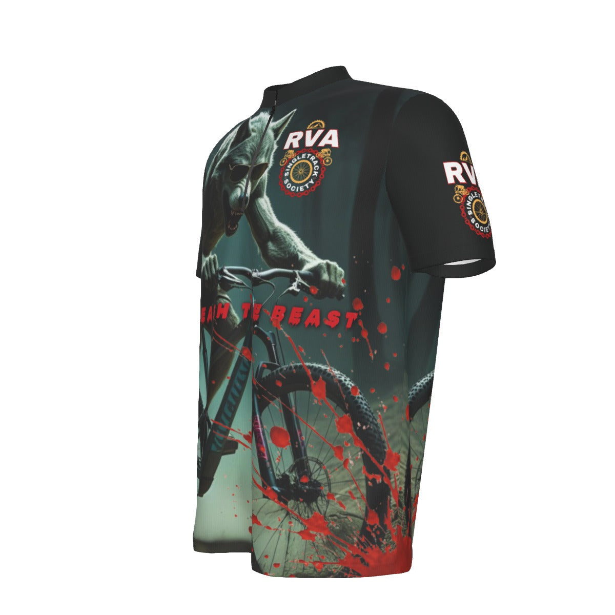 Unleash The Beast RVA All-over Print Men's Single Track Society MTB Jersey With Black Zipper