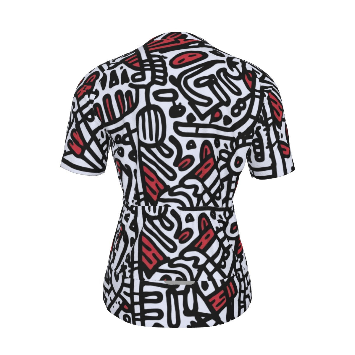 Graffiti Road: Abstract Red & Black All-Over Print Raglan Men's Cycling Jersey