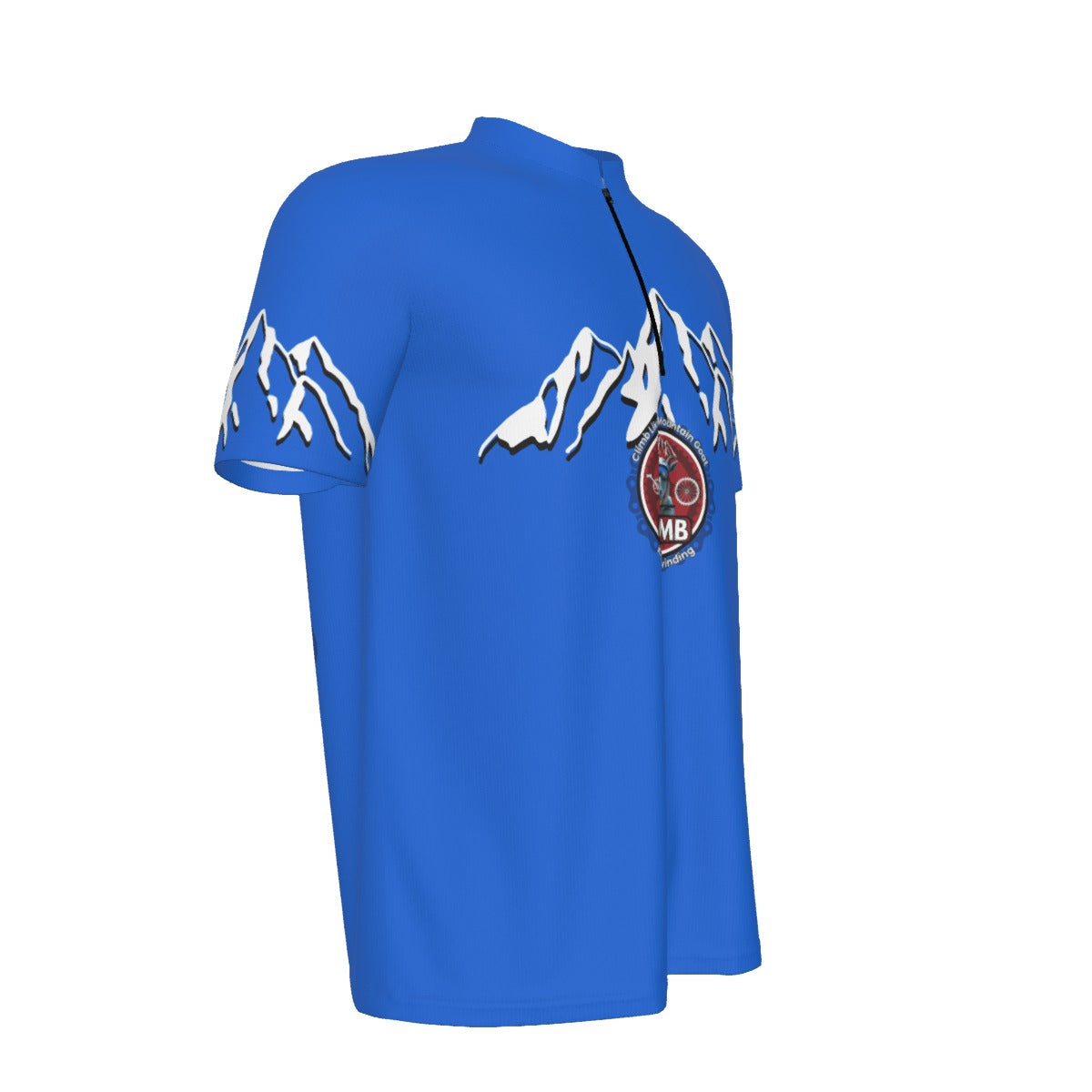 CLIMB Blue Keep on Grinding All-over Print Men's MTB Jersey With Black Zipper