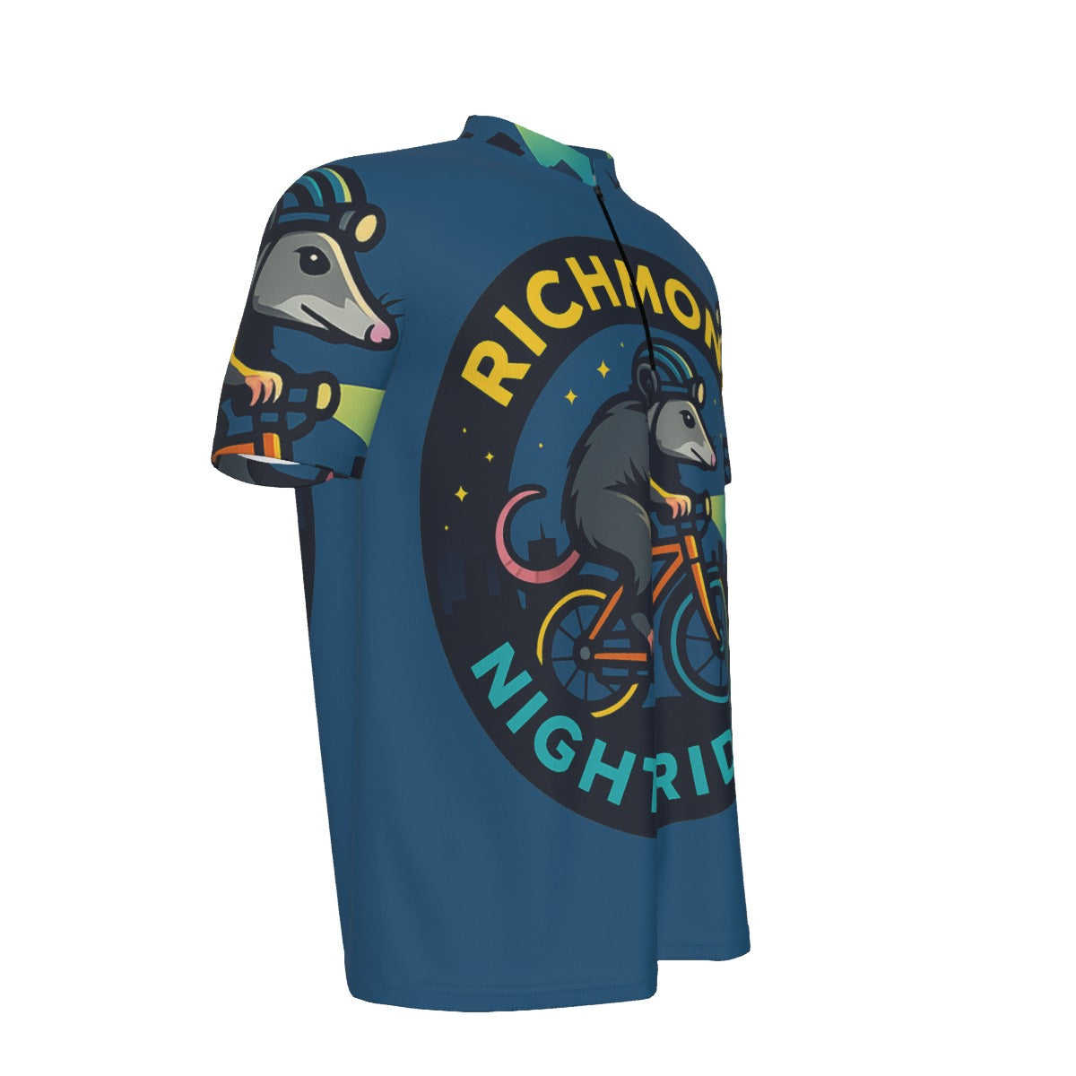 Richmond Night Riders LOGO All-over Print Men's MTB Jersey With Black Zipper