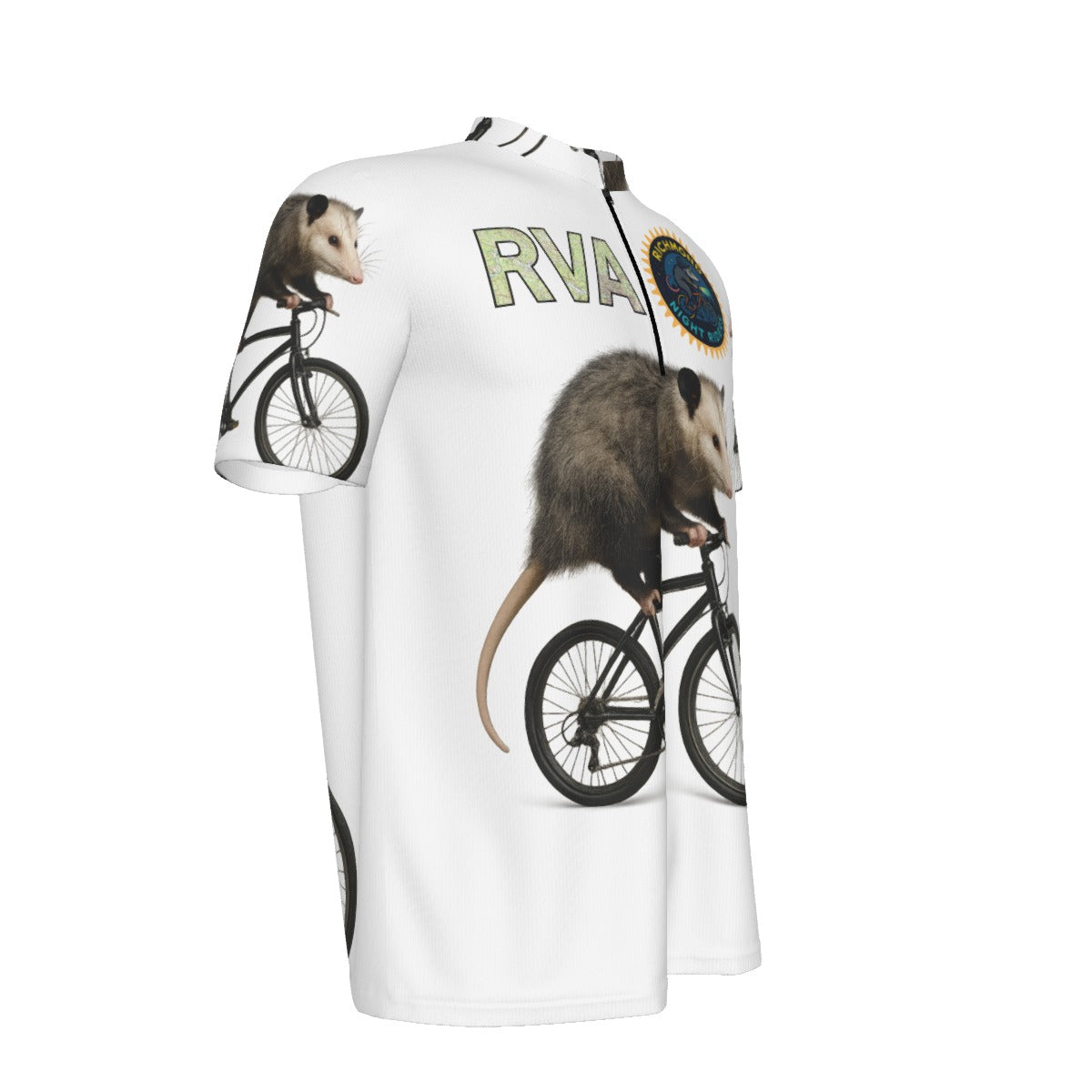Richmond Night Riders White RVA All-over Print Men's MTB Jersey With Black Zipper