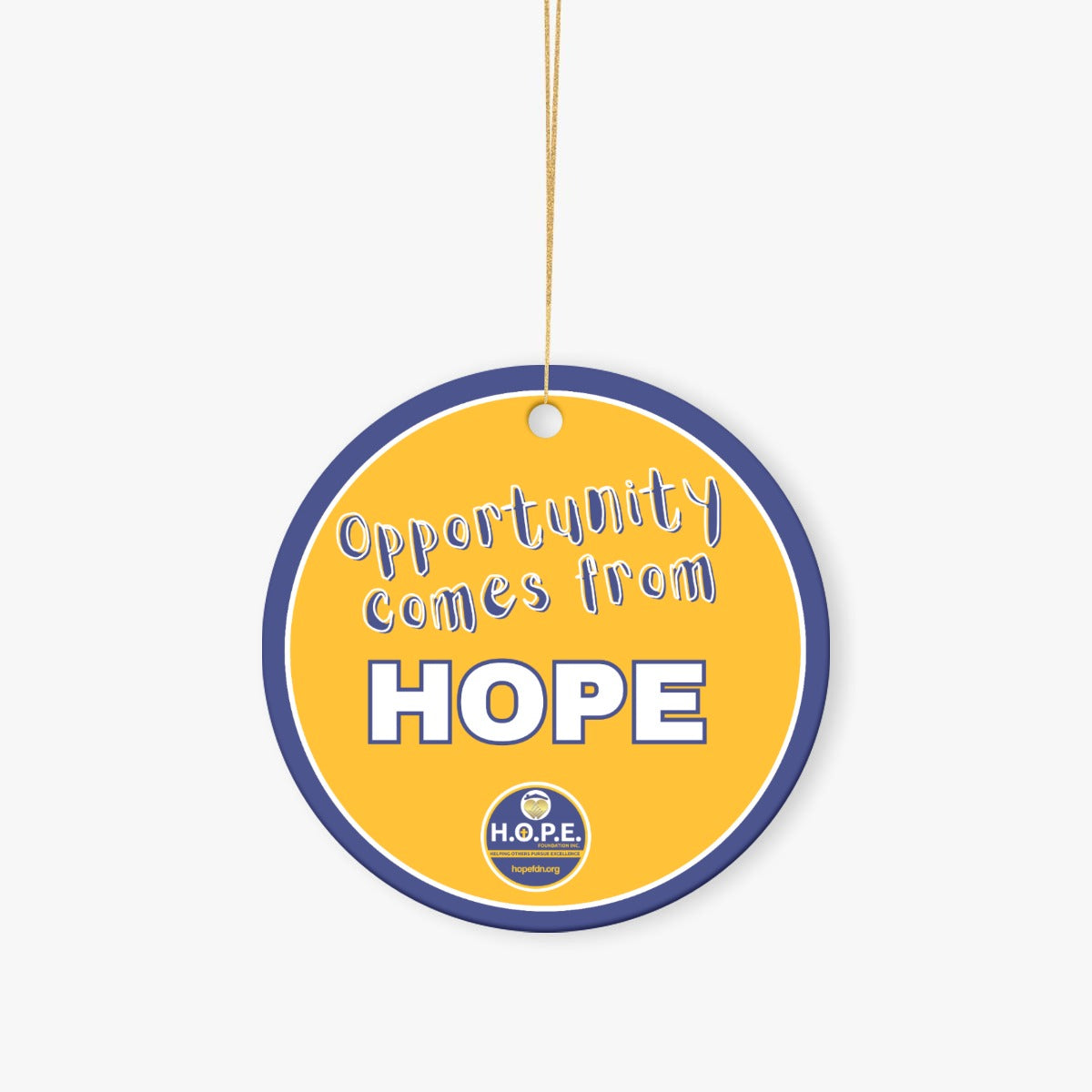 HOPE Opportunity Round Christmas Ceramic Decoration Ornaments