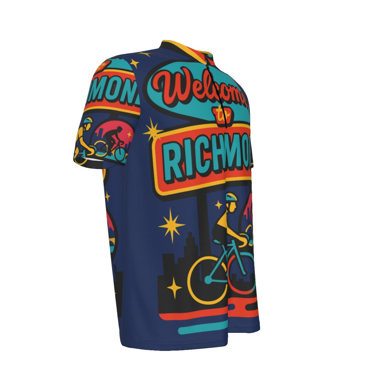 Welcome to Richmond All-over Print Men's MTB Jersey With Black Zipper